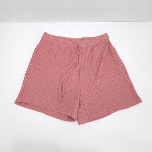 Waffle Lounge Shorts Medium Size 6 High Waist Draw Strings Comfy & Soft EUC